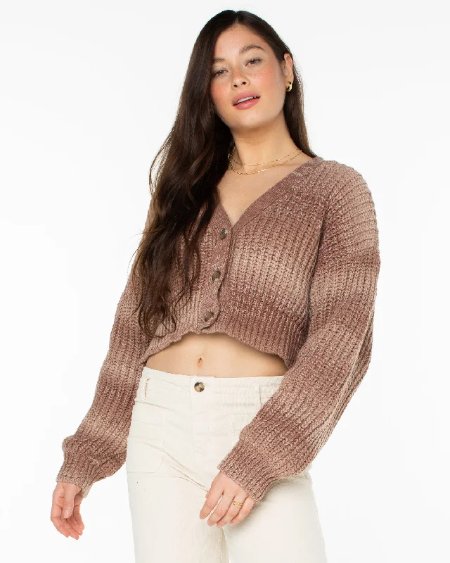 lightweight crinkle blouse for women -Sundaze Washed Cardigan - Warm Taupe