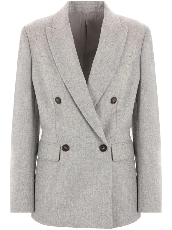 elegant wool cape for women -Brunello Cucinelli Women's Jackets