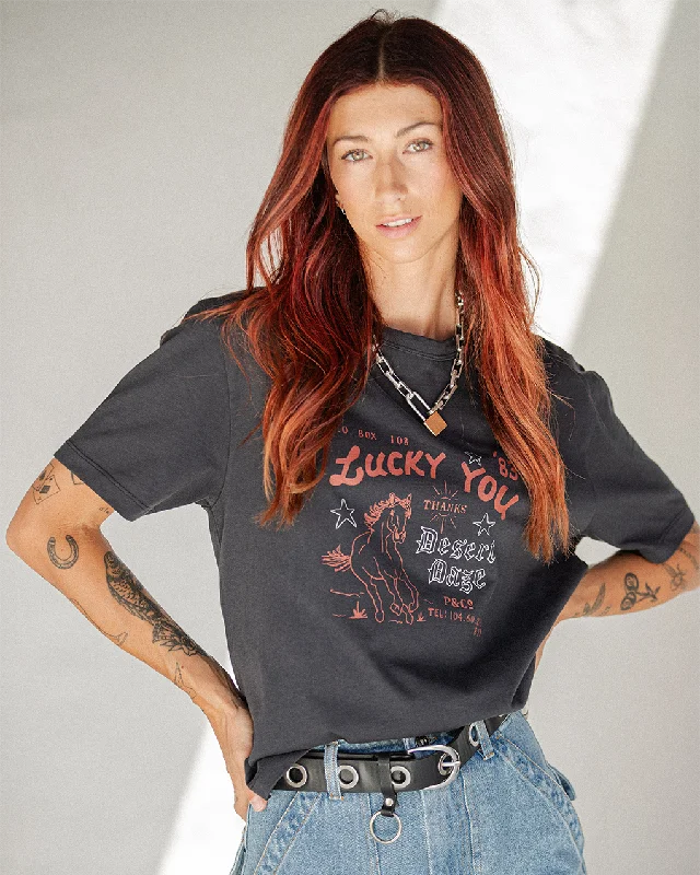 relaxed-fit tunic tee for women -Desert Daze T-Shirt - Heavy Washed Black