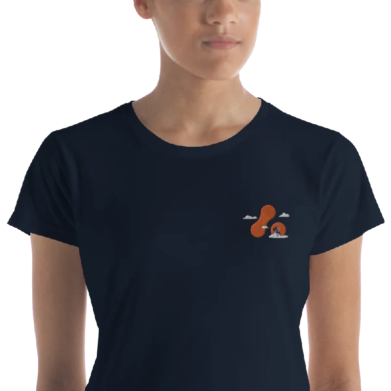 oversized cotton tee for women -Women's Embroidered T-shirt - Adaptavist Cloud Design CB2