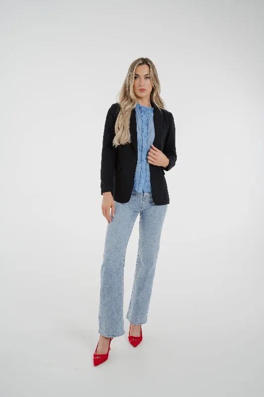 sustainable eco-friendly coat for women -Nadia One Button Blazer In Navy