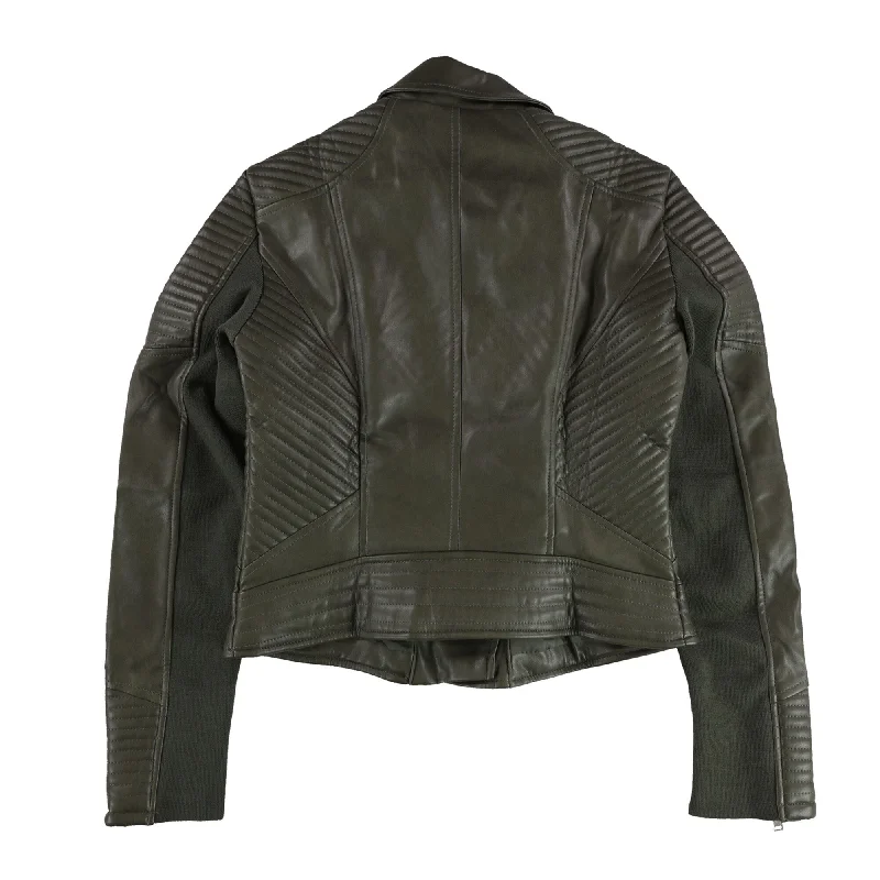 women's lightweight cargo jacket -Bar Iii Womens Quilted Moto Jacket