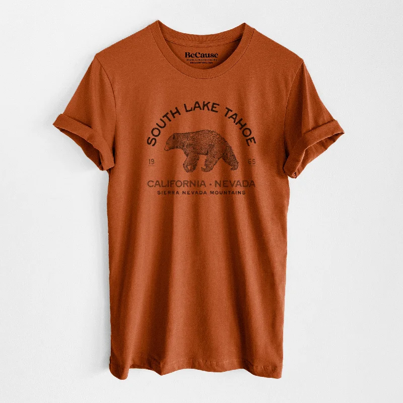 relaxed-fit linen shirt for women -South Lake Tahoe Black Bear - Lightweight 100% Cotton Unisex Crewneck