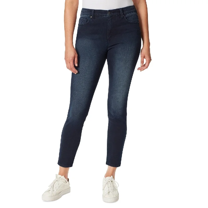 women's distressed cropped jeans -Gloria Vanderbilt Women's Amanda Skinny Ankle Jeans Blue Size 6