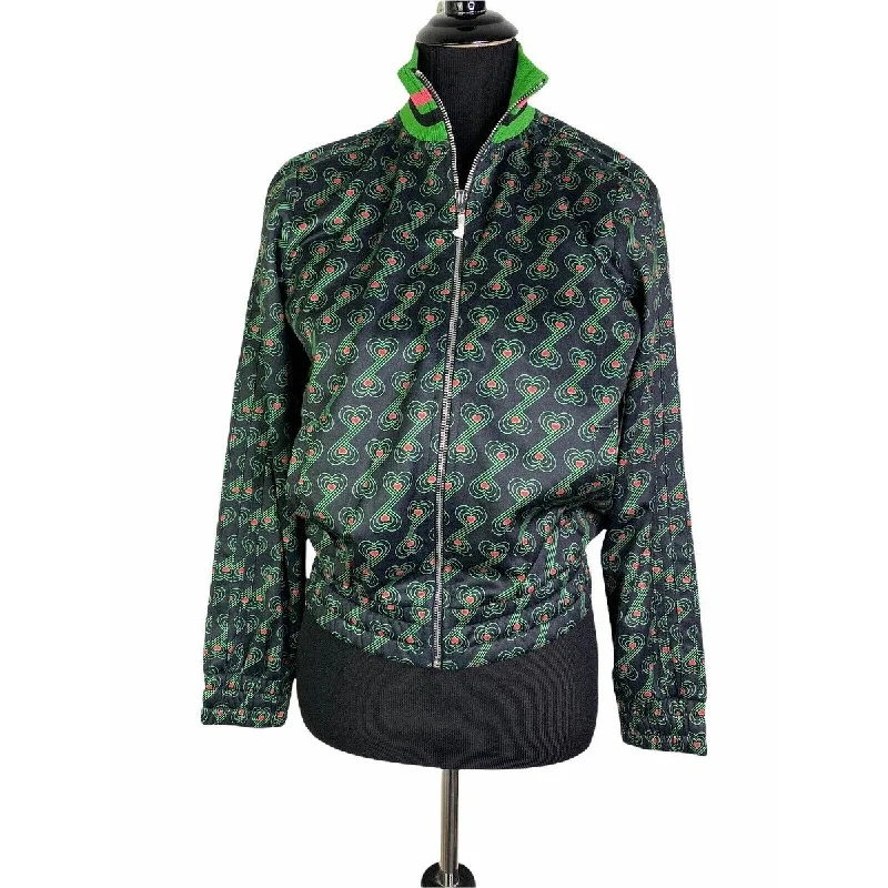 ladies' quilted coat -Juicy Couture Women's Printed Track Jacket Green Size Small