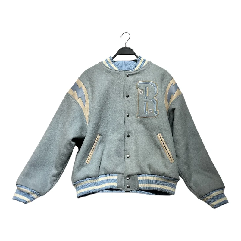 warm shearling coat for women -RHUDE/Baseball Jkt/L/Wool/BLU/VARSITY