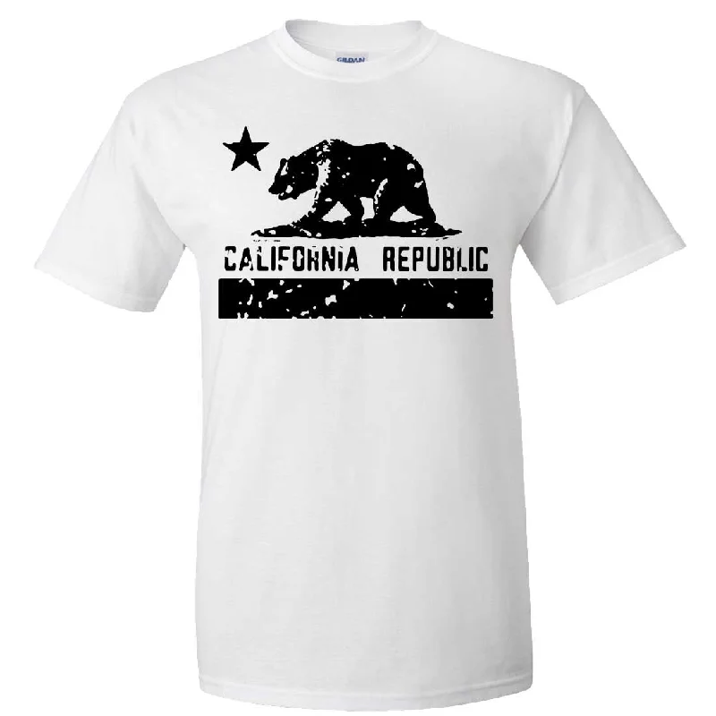 ultra-soft stretch top for women -California Flag Black Print Silhouette Asst Colors T-shirt/tee