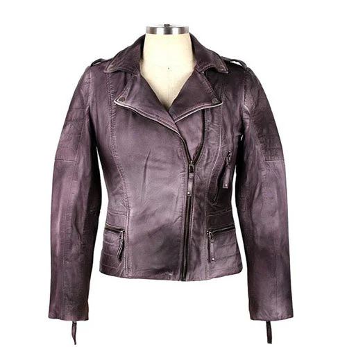 winter parka for women -Womens Barlow Washed Effect Leather Jacket