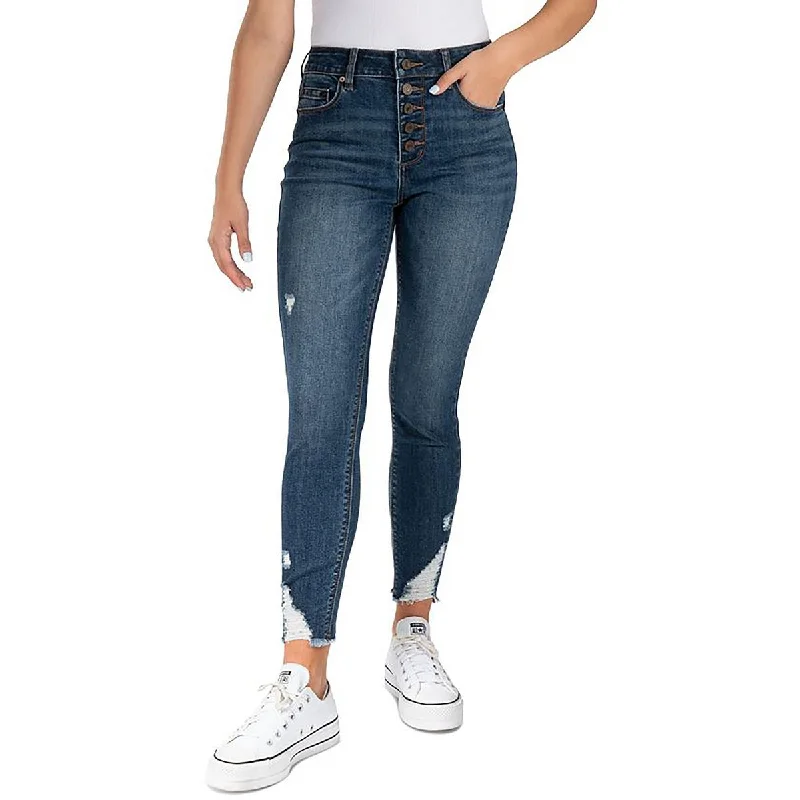 women's loose fit baggy jeans -Womens High Rise Narrow Leg Cigarette Jeans