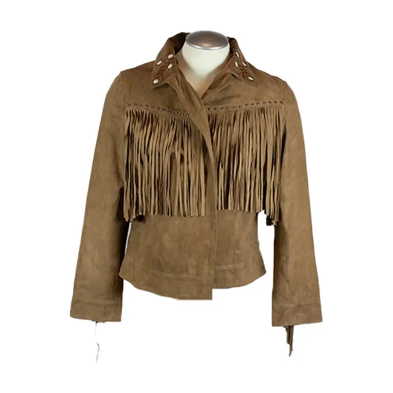 warm shearling coat for women -BOL Women's Fringed Jacket