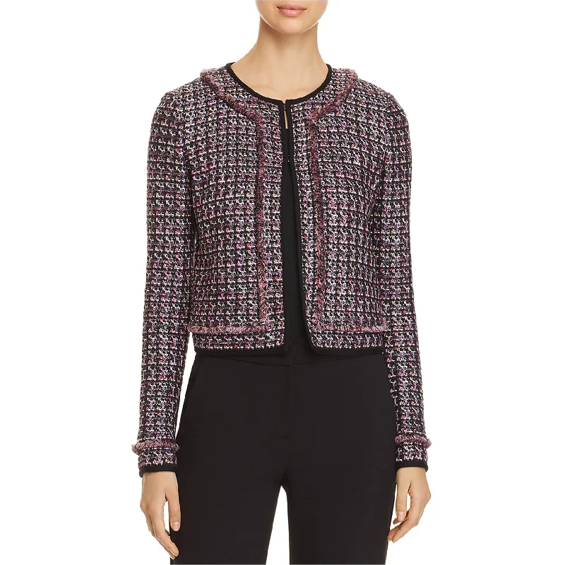 ladies' fur-lined jacket -St. John Womens Painterly Tweed Jacket