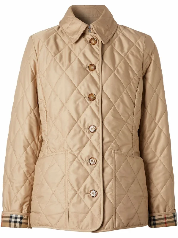 women's biker-style leather jacket -Burberry Women's Jackets