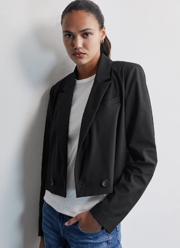 women's asymmetrical zip jacket -ACTIVE CROPPED BLAZER