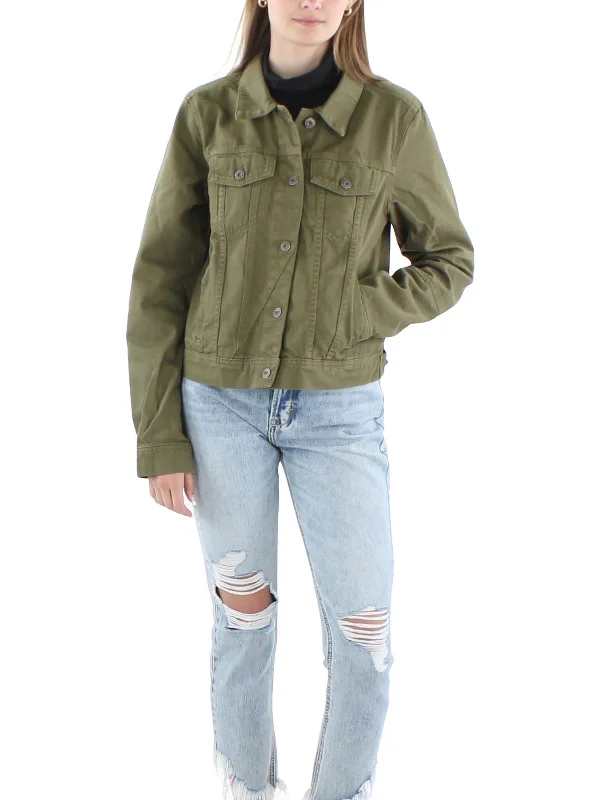 sustainable eco-friendly coat for women -Rumors Womens Short Casual Denim Jacket