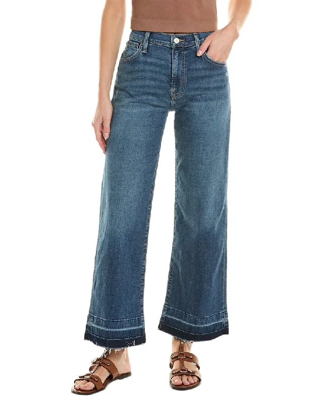 stylish asymmetrical jeans for women -HUDSON Jeans Rosalie Rockport High-Rise Wide Leg Jean