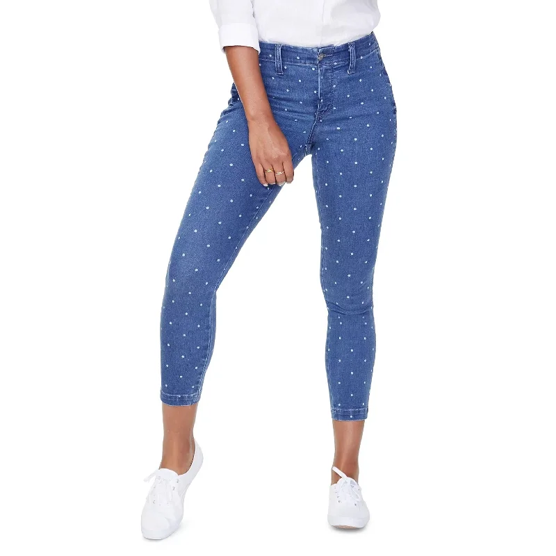 soft stretch denim leggings for women -NYDJ Women's Plus Ankle Polka Dot Skinny Jeans Blue Size 0