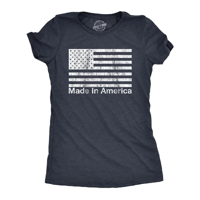 chic layered ruffle top for ladies -Made In America Women's T Shirt