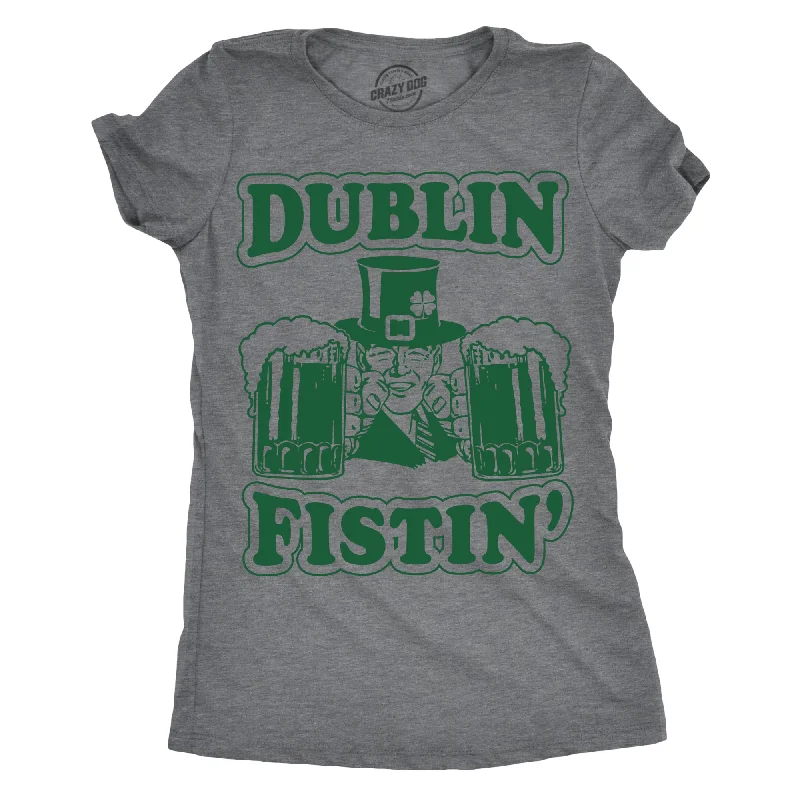 chic layered ruffle top for ladies -Dublin Fistin' Women's T Shirt