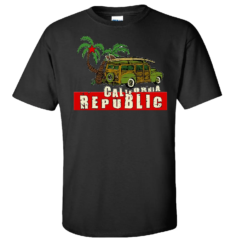 ladies' ruched front blouse -California Republic Woody Asst Colors T-shirt/tee