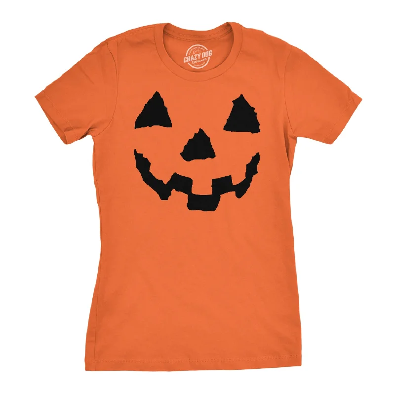 women's sheer mesh blouse -Pumpkin Face Women's T Shirt