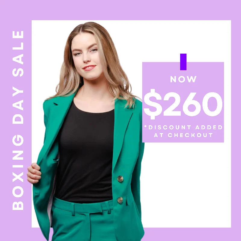 ladies' wool overcoat -Teal Confidence Blazer