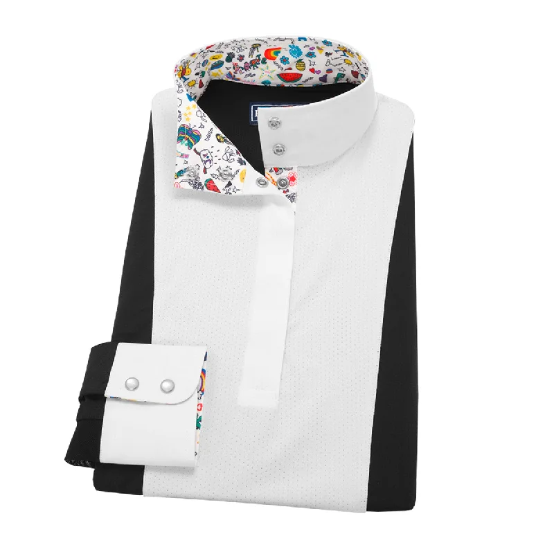 women's business casual blouse -Essex Classics Ladies Happy Doodles "Luna" Performance Show Shirt