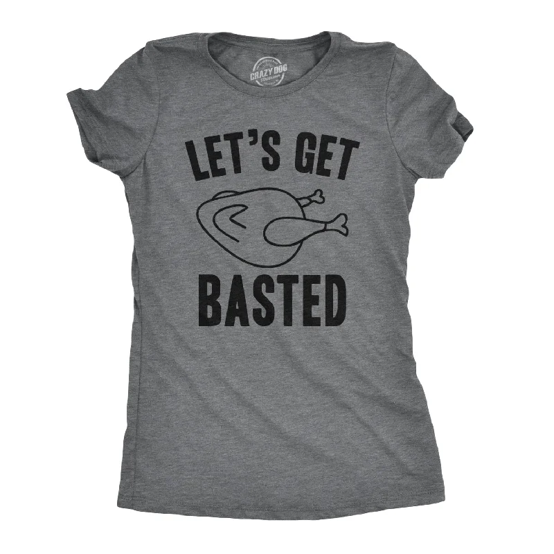 trendy velvet crop top for ladies -Let's Get Basted Women's T Shirt