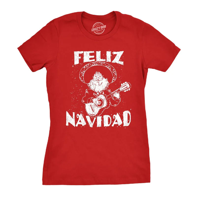 stylish satin camisole for ladies -Feliz Navidad Women's T Shirt