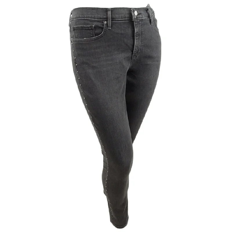 comfy mid-rise casual jeans for women -Levi's Women's 311 Studded Shaping Skinny Jeans Charcoal Size 29x30