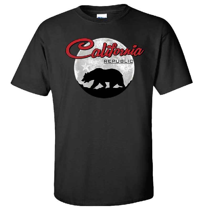 ladies' floral print top -California Republic Full Moon Bear Asst Colors T-shirt/tee