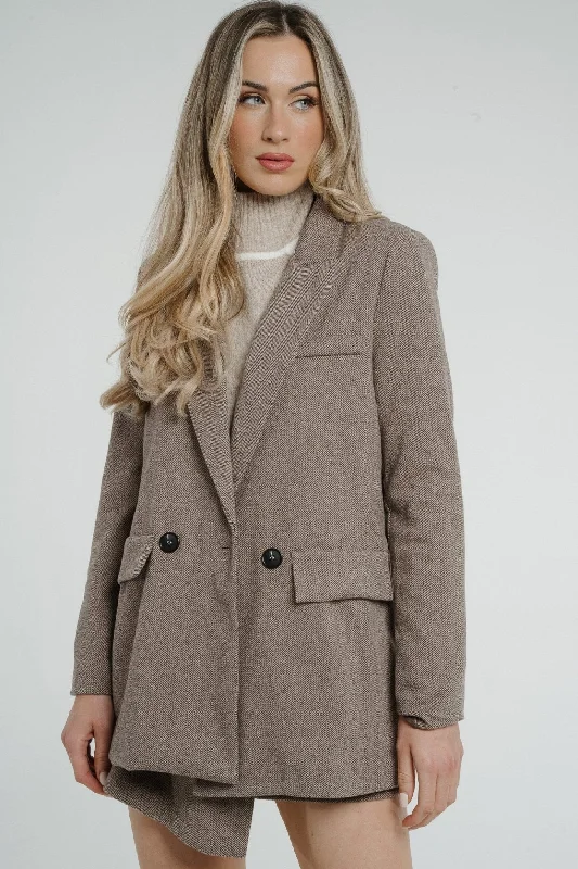 winter-ready women's parka -Caitlyn Blazer In Taupe