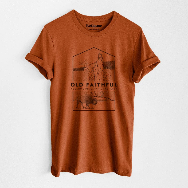 ultra-soft stretch top for women -Old Faithful - Yellowstone National Park - Lightweight 100% Cotton Unisex Crewneck