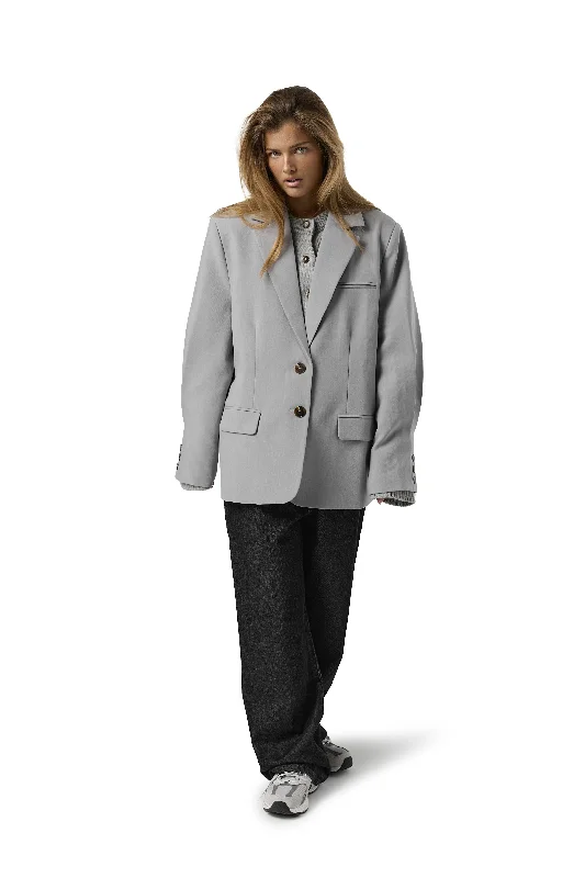 warm down coat for women -Fifth Blazer in Light Grey