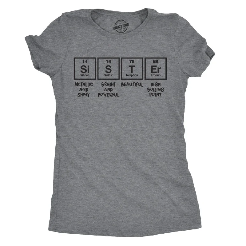 trendy square-neck blouse for ladies -Sister Periodic Table Women's T Shirt