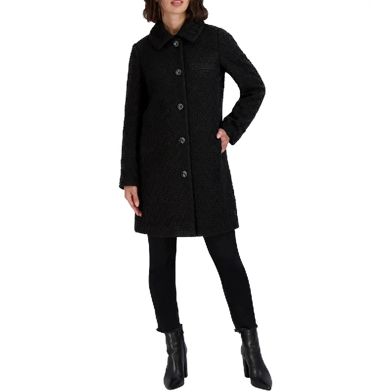 stylish women's blazer -Womens Collared Long Walker Coat