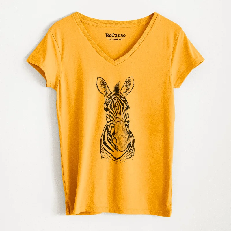 chic knitted vest top for ladies -Damara Zebra - Equus quagga antiquorum - Women's 100% Recycled V-neck