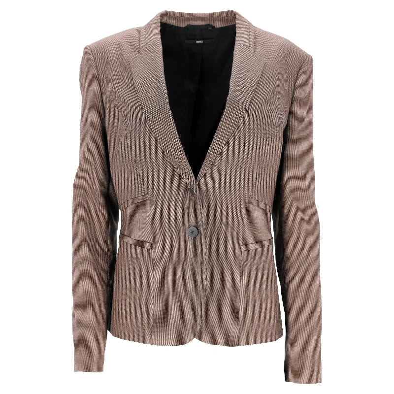 women's outdoor fleece jacket -Boss Jirella Blazer in Brown Linen