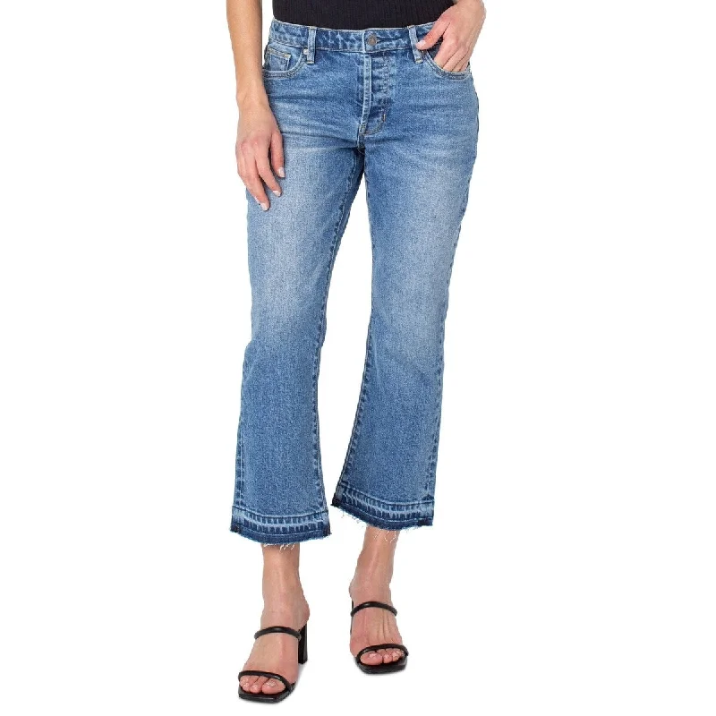 women's slouchy baggy jeans -Earnest Sewn Women's Bootcut Cropped Flare Jeans Blue