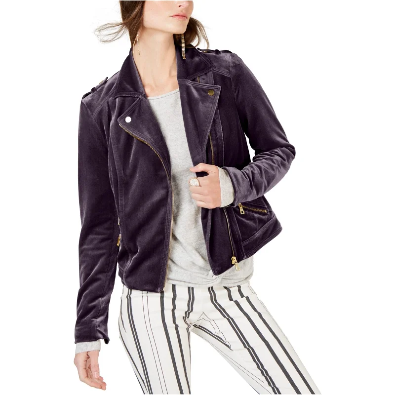 versatile casual coat for women -I-N-C Womens Glam Motorcycle Jacket, Purple, X-Small