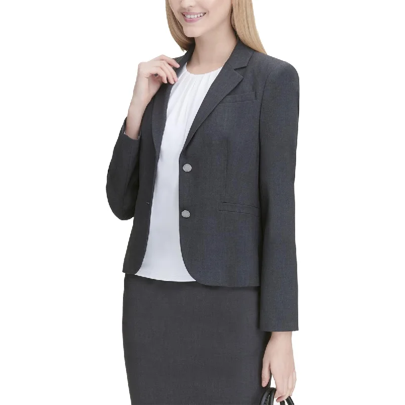 ladies' cashmere overcoat -Calvin Klein Womens Heathered Lined Blazer