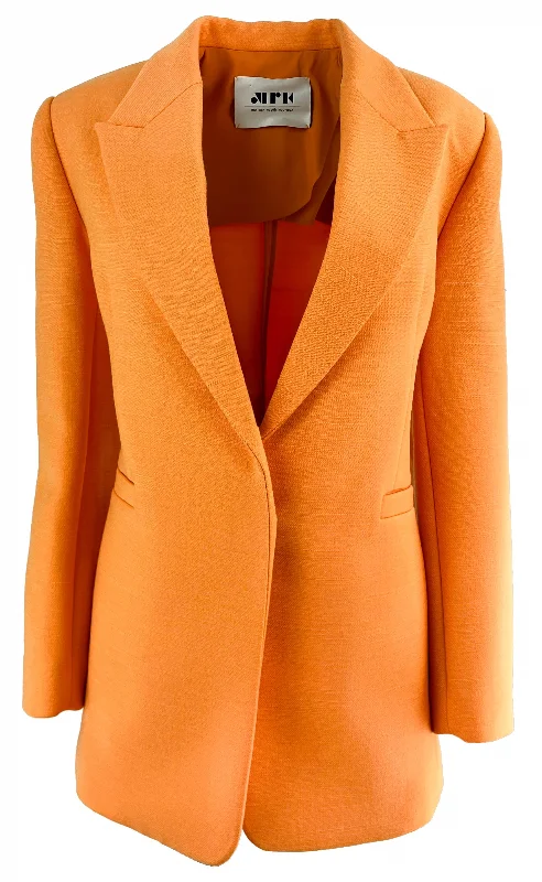 luxury designer winter coat for women -Maison Rabih Kayrouz Blazer in Tangerine