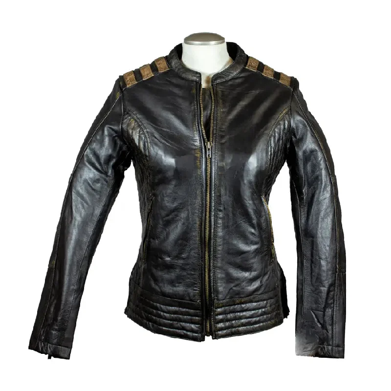 sustainable eco-friendly coat for women -BOL Women's Racer Style Leather Jacket