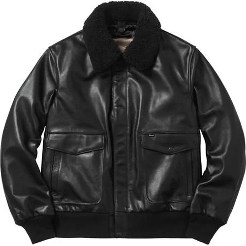 ladies' designer overcoat -A2 Bomber Aviator leather jacket