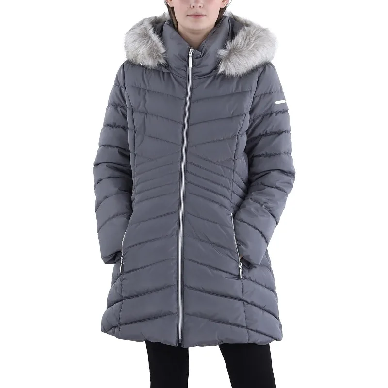 women's slim fit blazer -Womens Quilted Hooded Puffer Jacket