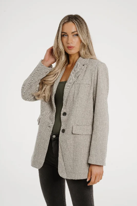 versatile casual coat for women -Elsa Blazer In Light Grey