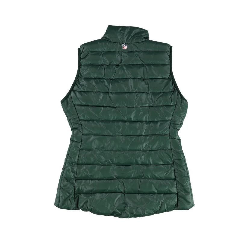 winter-ready faux shearling jacket for women -NFL Womens Green Bay Packers Puffer Vest, Green, Small