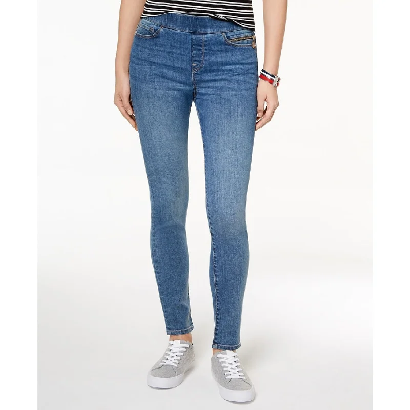 distressed ankle-length skinny jeans -Tommy Hilfiger Women's Gramercy Pull on Skinny Jeans Blue Size 6