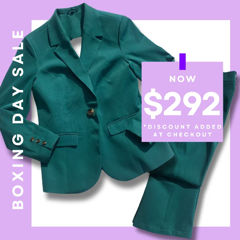 structured blazer jacket for women -Teal Suit