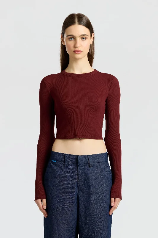 fashionable asymmetrical hem top for ladies -Verona Crop Shirt