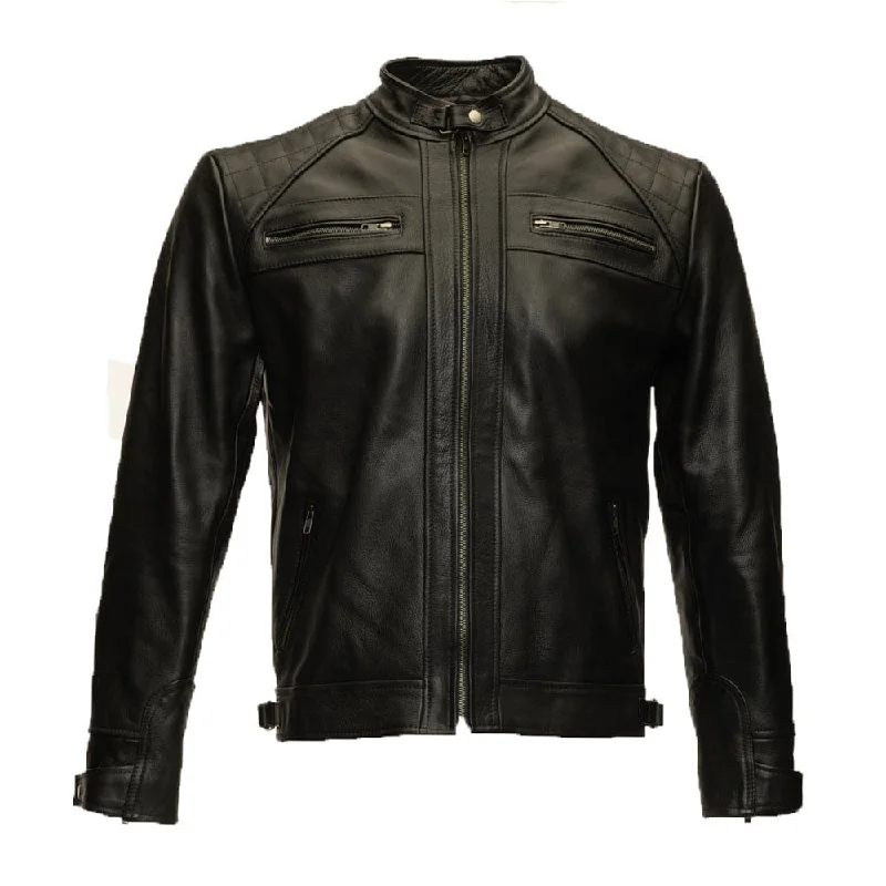 versatile casual coat for women -Finnian's Black Midnight Café Racer Jacket